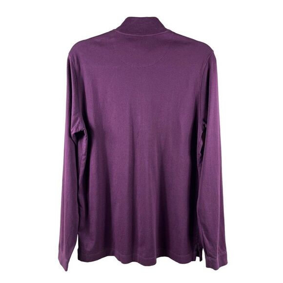 Left Coast Tee Mens 1/4 Zip Pullover Long Sleeve Casual Shirt Medium Purple - Picture 3 of 10